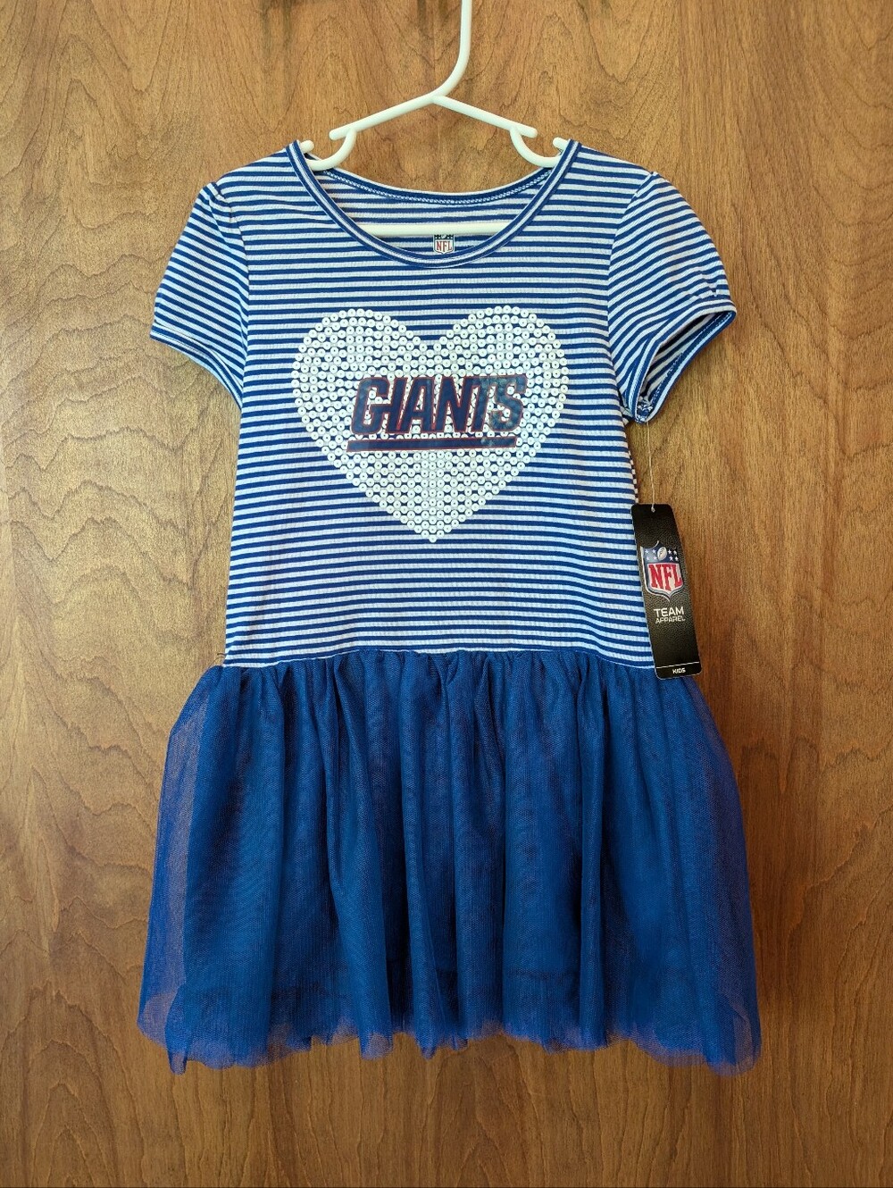 🏈 NFL Girls Blue Striped Tulle Team Dress M 5/6